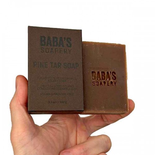 Сапун с естествен боров катран, евкалипт и кедър при раздразнена кожа Baba's Soapery, 100 г Сапун с естествен боров катран, евкалипт и кедър при раздразнена кожа Baba's Soapery, 100 г